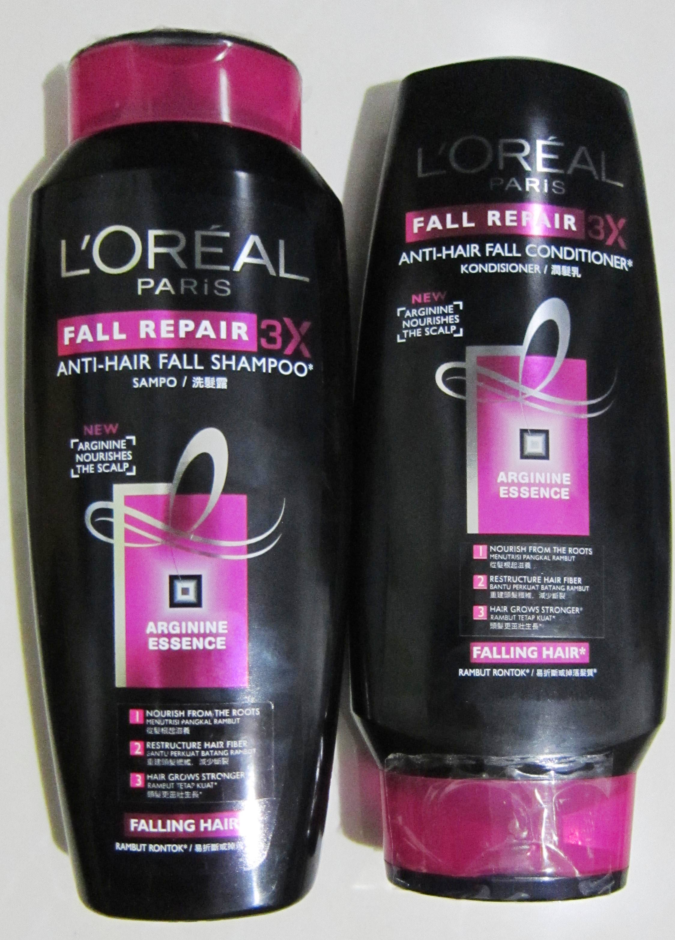 REVIEW: L'oreal Paris Fall Repair 3X Shampoo and Conditioner |  writingismyhappyplace